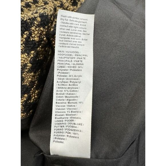 River Island houndstooth pattern Yellow Black sz 18 US Blazer - Picture 13 of 14